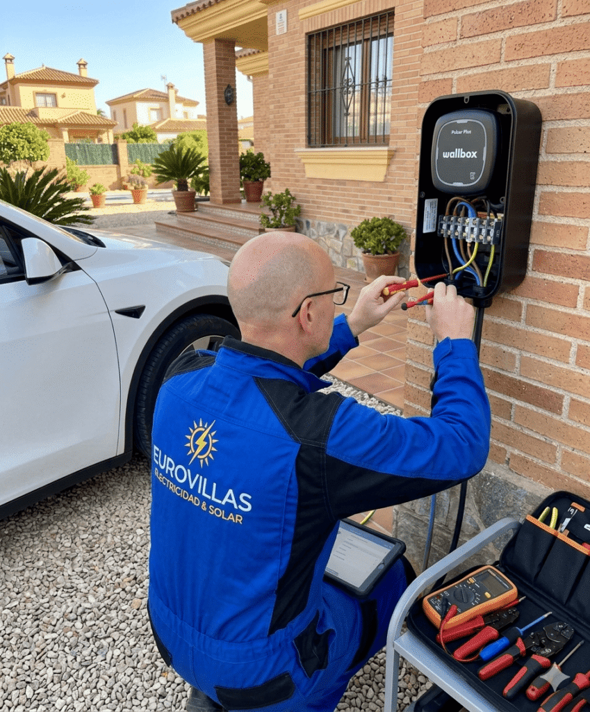 Instalación de punto de carga para coche eléctrico en eurovillas. Electricista en Eurovillas